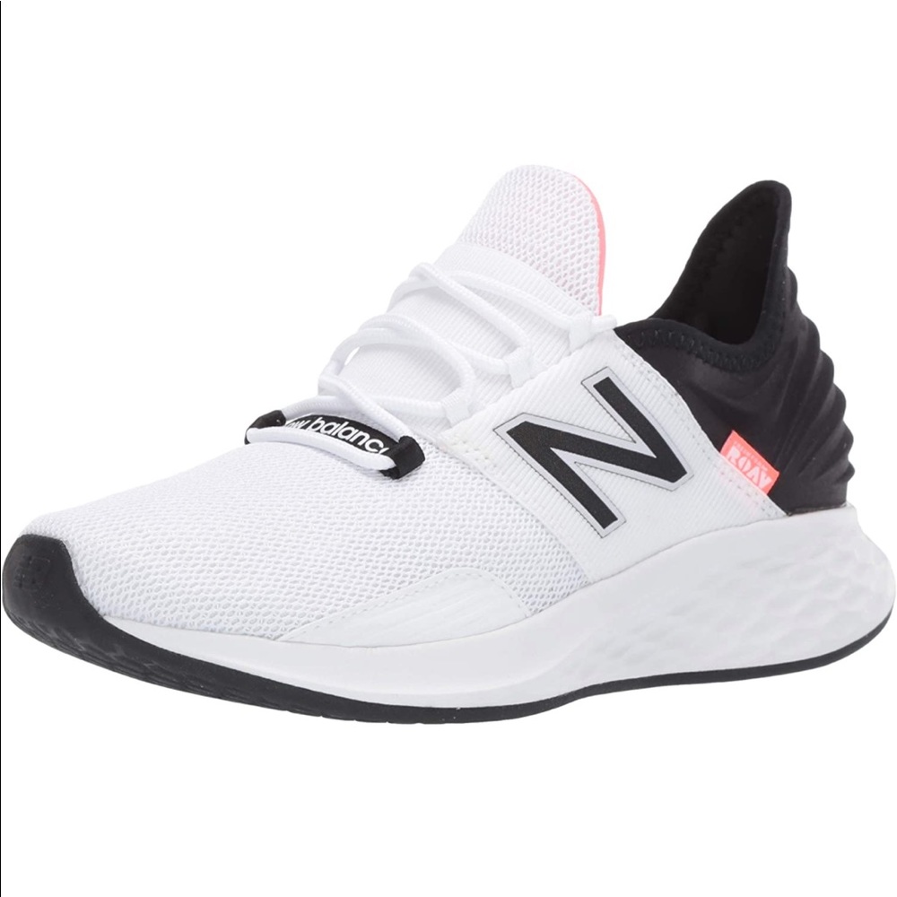 New Balance Women's Fresh Foam Roav V1 Sneaker, White/Black/Guava